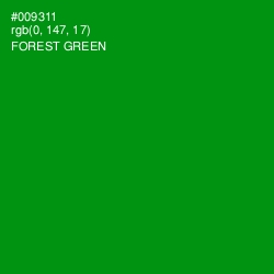 #009311 - Forest Green Color Image